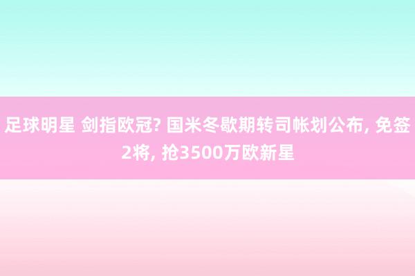 足球明星 剑指欧冠? 国米冬歇期转司帐划公布, 免签2将, 抢3500万欧新星