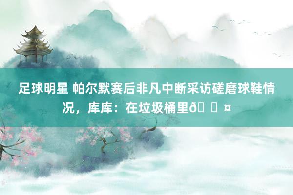 足球明星 帕尔默赛后非凡中断采访磋磨球鞋情况，库库：在垃圾桶里😤