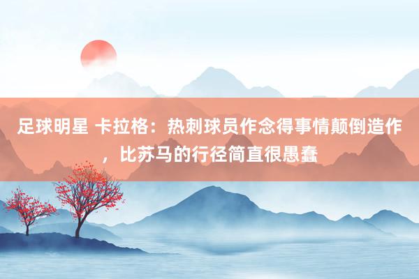 足球明星 卡拉格：热刺球员作念得事情颠倒造作，比苏马的行径简直很愚蠢